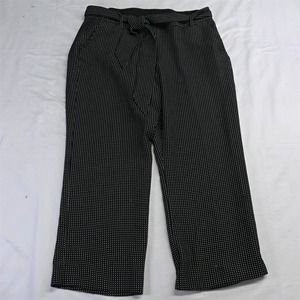 Lane Bryant Black Polka Dot Belted Pants